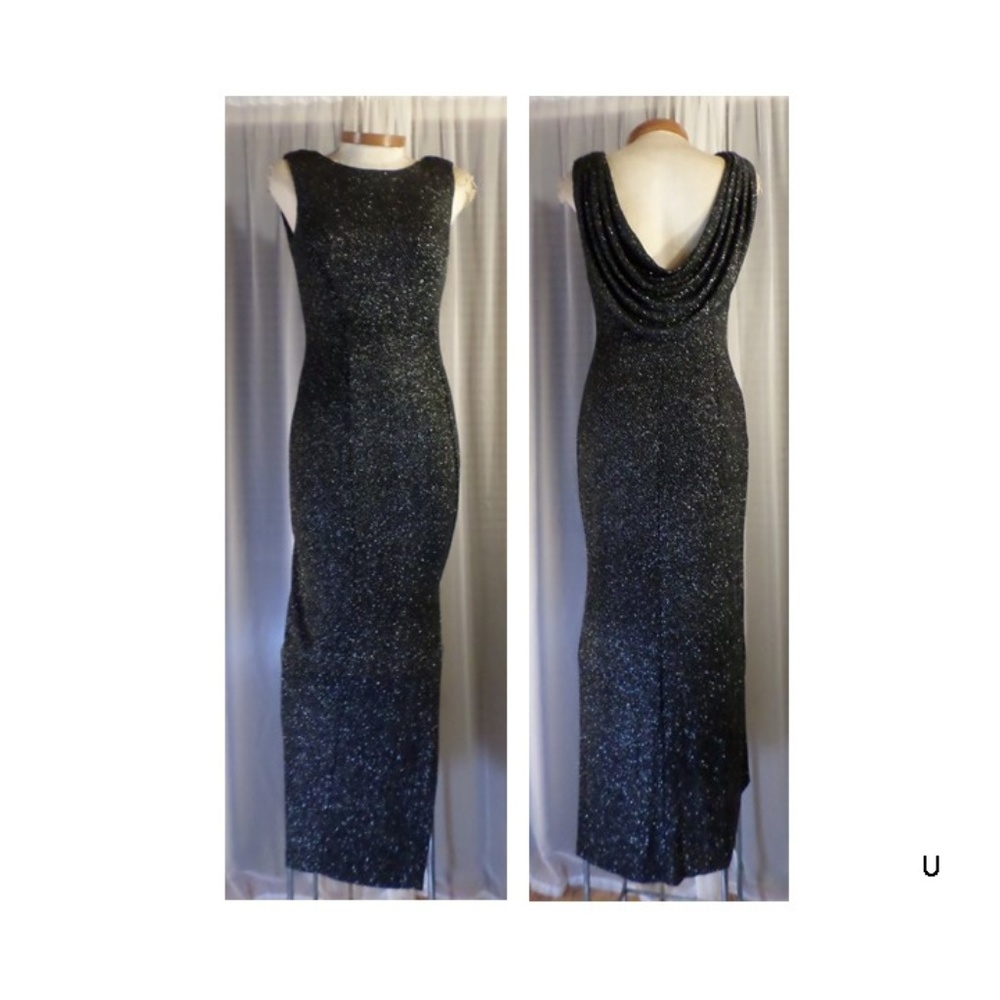 Long Black Gown Dress Dexy Low Back Size 10 Formal
